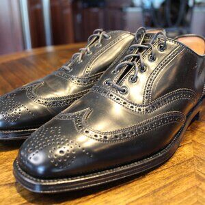 ALDEN x BROOKS BROTHERS 9D BLACK SHELL CORDOVAN WINGTIP SHOES
